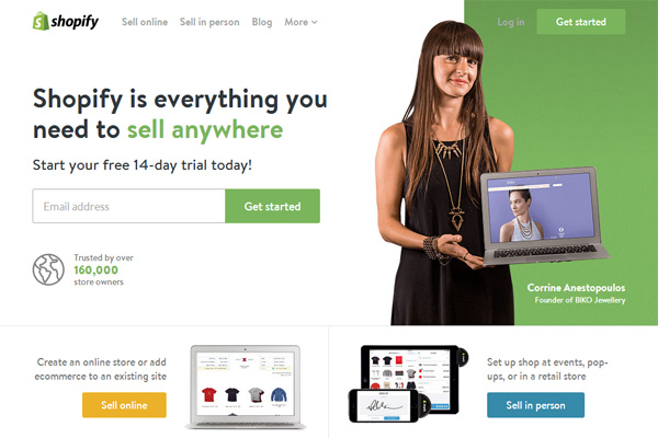 Shopify，一枚简洁清新的国外电子商务平台网站(图1)